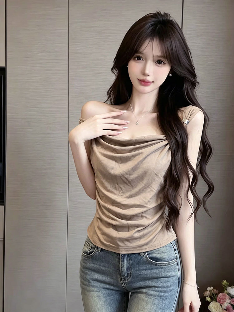 Tie-Dye Cowl Neck Ruched Cami Top for Women Summer Sleeveless Slim Fit - Image 2