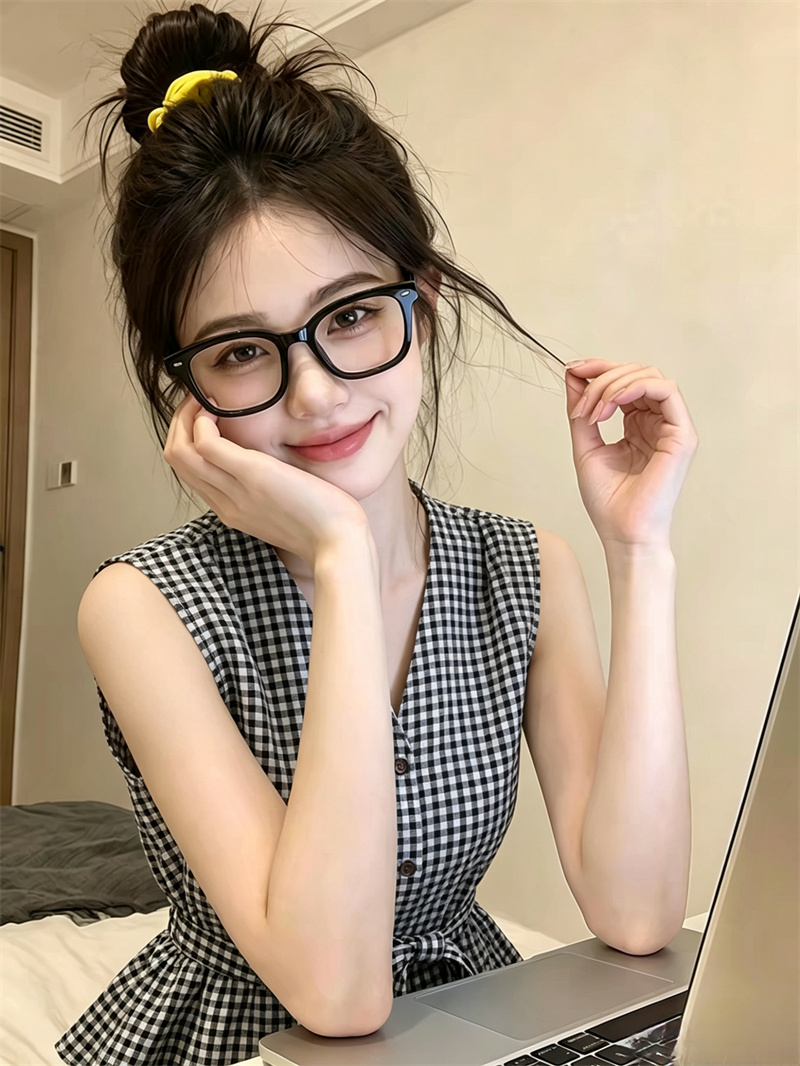 Retro Red Plaid Sleeveless Camisole Top with Tie French Style Women's Shirt - Image 3