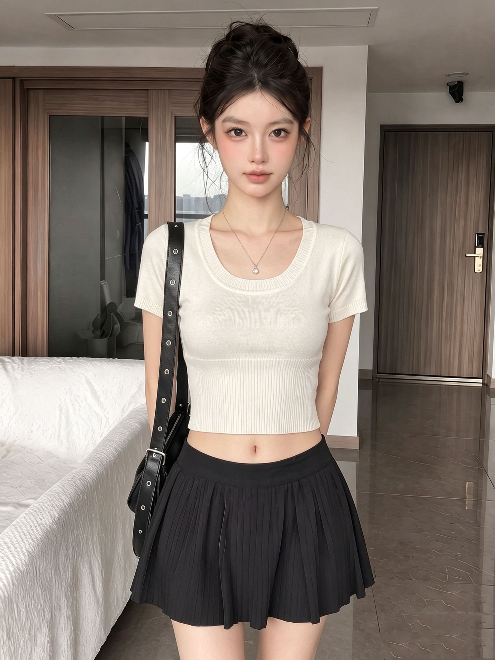 Women's U-Neck Slim Fit Short Knit Top Summer - Image 3