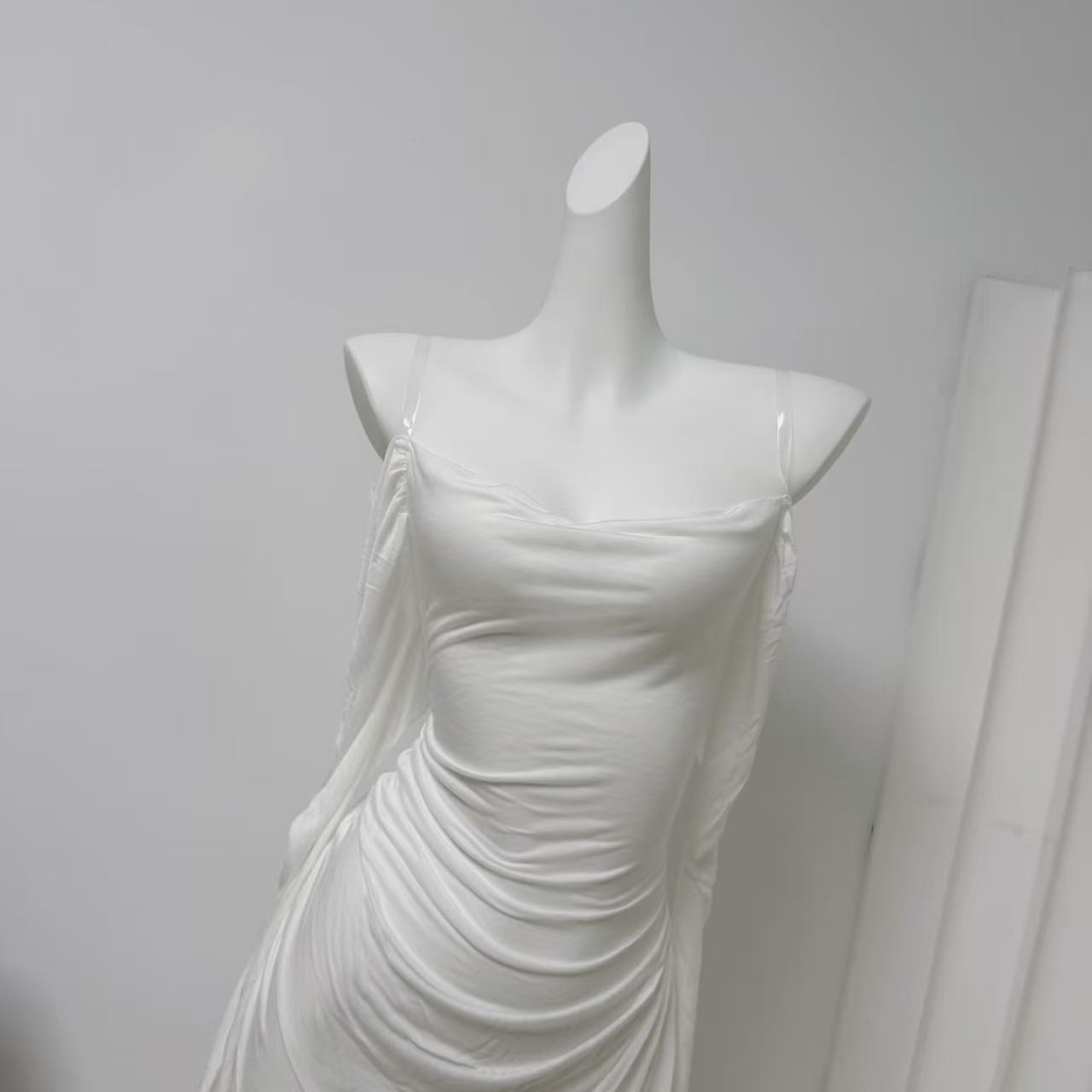 Soft White Long Sleeve Open Back Waist Cinch Top Pure Desire Style - Image 3